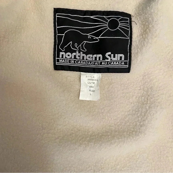 Vintage Northern Sun Canada Olive Green Lined Jacket Coat Size L Fall Winter - Picture 10 of 15